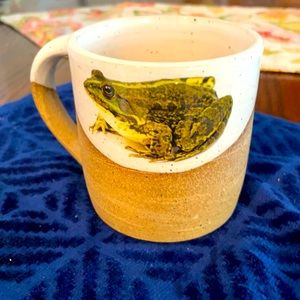 Beautiful pottery toad mug